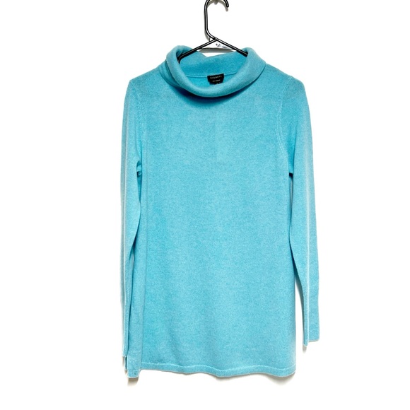 NWT Talbots Luxury Cashmere Sabrina Aqua Blue Sweater Sz S - Picture 2 of 8